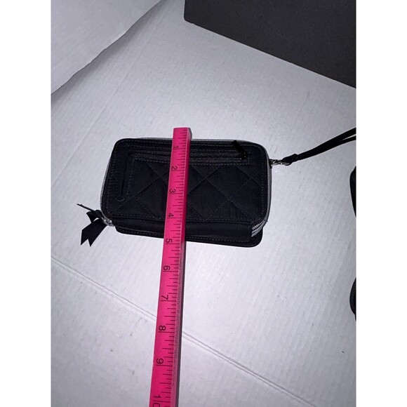 VERA BRADLEY Zip Around Wallet Wristlet Black Quilted Crossbody - Picture 10 of 12